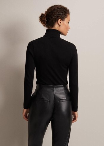 Phase Eight Gwyneth Roll Neck Knitwear Black Canada | BAQGXE-408